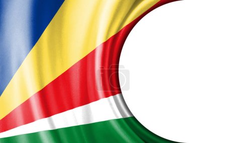 Photo for Abstract illustration, Seychelles flag with a semi-circular area White background for text or images. - Royalty Free Image