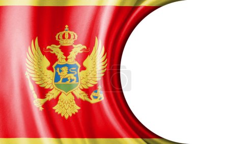 Photo for Abstract illustration, Montenegro flag with a semi-circular area White background for text or images. - Royalty Free Image