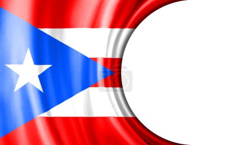 Photo for Abstract illustration, Puerto Rico flag with a semi-circular area White background for text or images. - Royalty Free Image