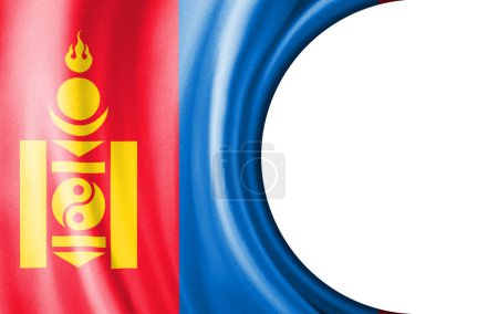 Photo for Abstract illustration, Mongolia flag with a semi-circular area White background for text or images. - Royalty Free Image