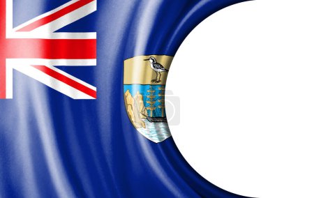 Abstract illustration, Saint Helena flag with a semi-circular area White background for text or images.