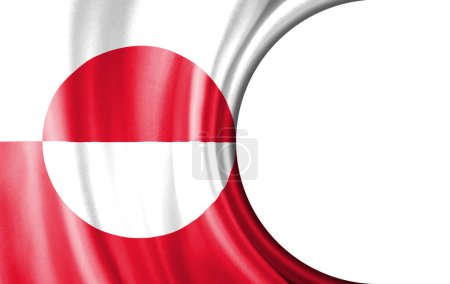 Abstract illustration, Greenland flag with a semi-circular area White background for text or images.