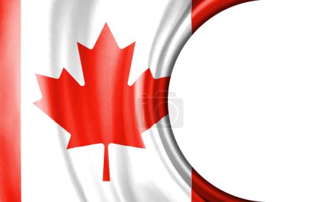 Photo for Abstract illustration, Canada flag with a semi-circular area White background for text or images. - Royalty Free Image