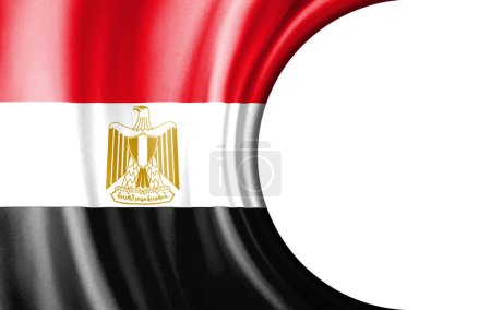 Photo for Abstract illustration,Egypt flag with a semi-circular area White background for text or images. - Royalty Free Image