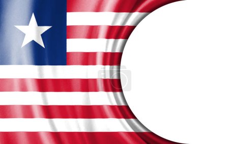 Ilustración abstracta, bandera de Liberia con área semicircular Fondo blanco para texto o imágenes.
