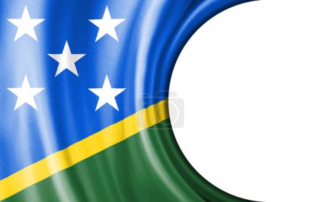 Illustration abstraite, drapeau des Îles Salomon avec une zone semi-circulaire Fond blanc pour texte ou images.