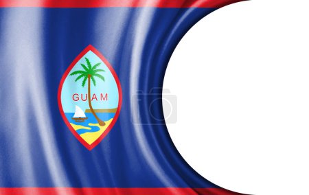 Abstrakte Illustration, Guam-Flagge mit halbrunder Fläche Weißer Hintergrund für Text oder Bilder.