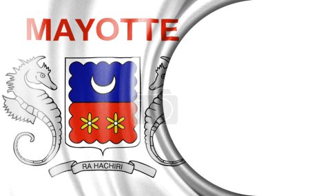 Photo for Abstract illustration, Mayotte flag with a semi-circular area White background for text or images. - Royalty Free Image
