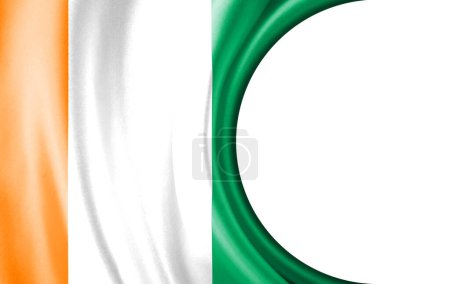 Ilustración abstracta, Bandera de Costa de Marfil con área semicircular Fondo blanco para texto o imágenes.