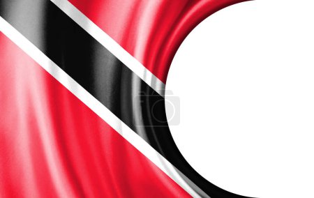 Abstrakte Illustration, Flagge von Trinidad und Tobago mit halbrunder Fläche Weißer Hintergrund für Text oder Bilder.