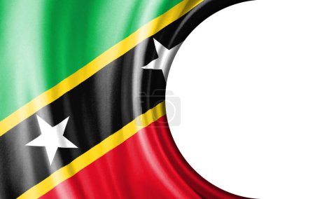 Photo for Abstract illustration, Saint Kitts and Nevis flag with a semi-circular area White background for text or images. - Royalty Free Image