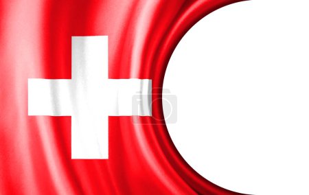 Photo for Abstract illustration, Switzerland flag with a semi-circular area White background for text or images. - Royalty Free Image