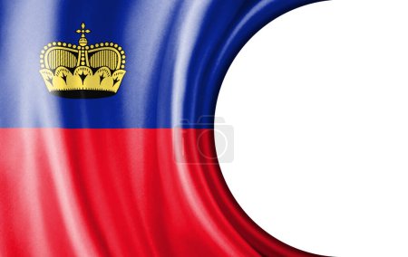 Photo for Abstract illustration, Liechtenstein flag with a semi-circular area White background for text or images. - Royalty Free Image
