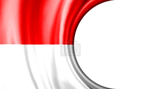 Ilustración abstracta, bandera de Indonesia con área semicircular Fondo blanco para texto o imágenes.