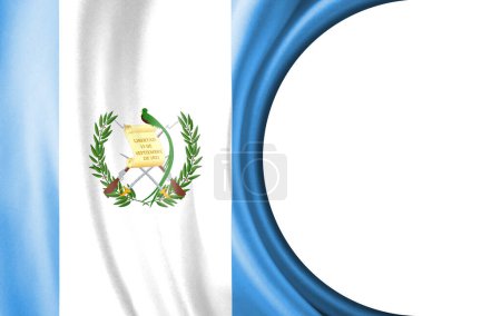 Ilustración abstracta, Bandera de Guatemala con área semicircular Fondo blanco para texto o imágenes.