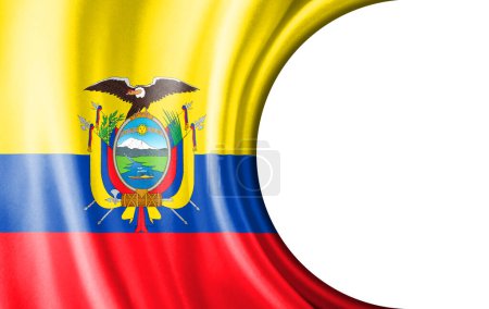 Ilustración abstracta, Bandera de Ecuador con área semicircular Fondo blanco para texto o imágenes.