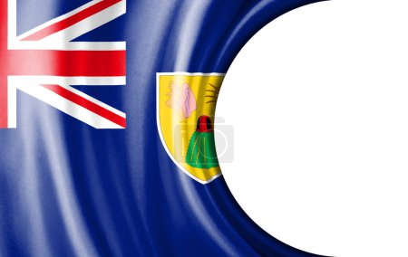 Abstrakte Illustration, Flagge der Turks- und Caicosinseln mit halbrunder Fläche Weißer Hintergrund für Text oder Bilder.