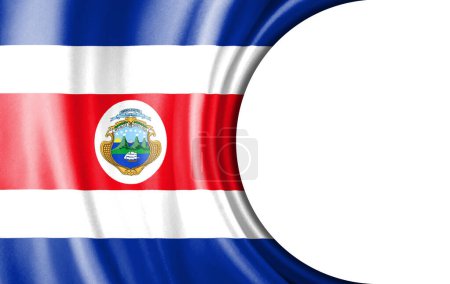 Photo for Abstract illustration, Costa Rica flag with a semi-circular area White background for text or images. - Royalty Free Image