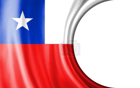Ilustración abstracta, Bandera de Chile con área semicircular Fondo blanco para texto o imágenes.