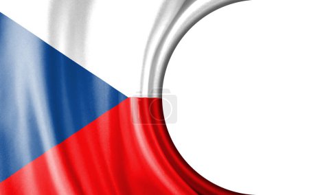 Abstrakte Illustration, Flagge der Tschechischen Republik mit halbrunder Fläche Weißer Hintergrund für Text oder Bilder.