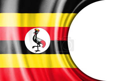Illustration abstraite, drapeau ougandais avec une zone semi-circulaire Fond blanc pour texte ou images.