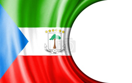 Ilustración abstracta, Bandera de Guinea Ecuatorial con área semicircular Fondo blanco para texto o imágenes.