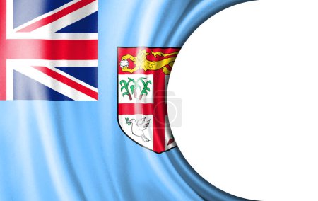 Photo for Abstract illustration, Fiji flag with a semi-circular area White background for text or images. - Royalty Free Image