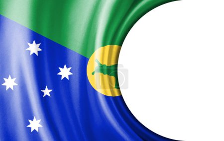 Abstract illustration, Christmas Island flag with a semi-circular area White background for text or images.