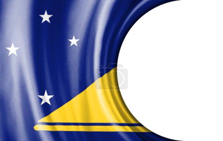 Abstract illustration, Tokelau flag with a semi-circular area White background for text or images.