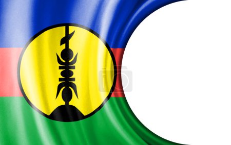 Abstract illustration, New Caledonia flag with a semi-circular area White background for text or images.