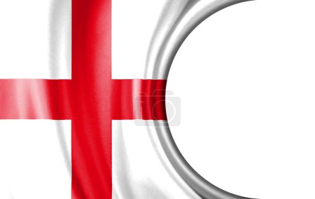 Illustration abstraite, drapeau d'Angleterre avec une zone semi-circulaire Fond blanc pour texte ou images.