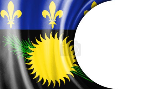 Abstract illustration, Guadeloupe flag with a semi-circular area White background for text or images.