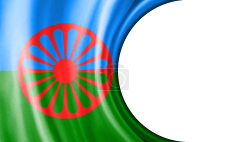 Abstract illustration, Romani people flag with a semi-circular area White background for text or images.