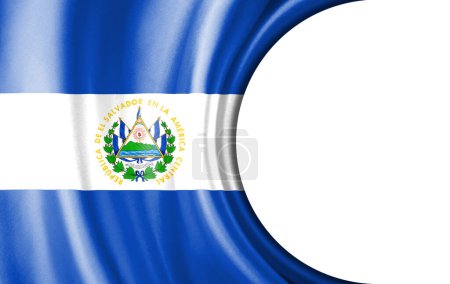 Foto de Ilustración abstracta, Bandera de El Salvador con área semicircular Fondo blanco para texto o imágenes. - Imagen libre de derechos