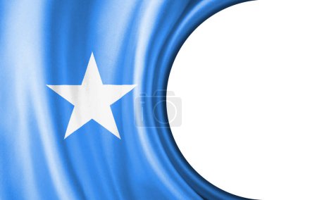 Illustration abstraite, drapeau somalien avec une zone semi-circulaire Fond blanc pour texte ou images.