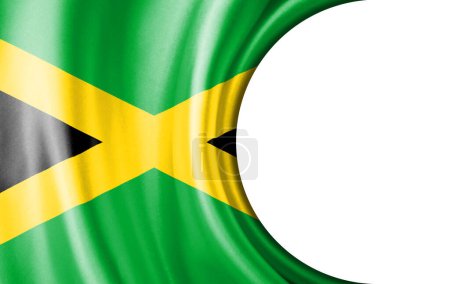 Photo for Abstract illustration, Jamaica flag with a semi-circular area White background for text or images. - Royalty Free Image