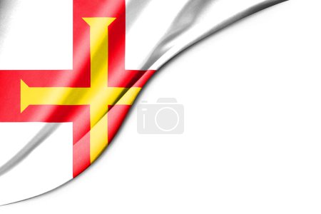 Guernsey flag. 3d illustration. with white background space for text. Close-up view.