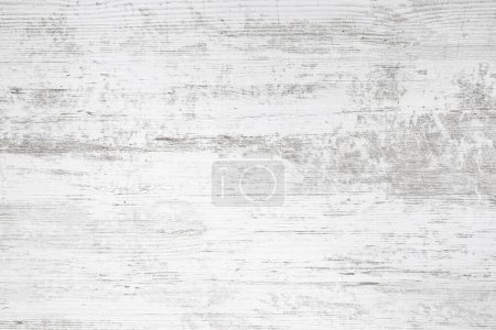 Foto de Parte superior de la mesa blanca con estampado de venas grises, fondo de madera envejecida - Imagen libre de derechos
