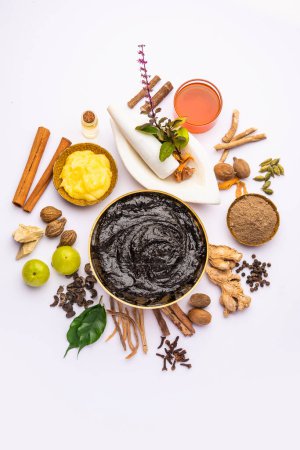 Photo for Chyavanprash or chyawanprash is widely consumed in India as a dietary ayurvedic supplement - Royalty Free Image