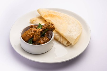 Photo for Chicken curry dosa is a south indian non vegetarian recipe - Royalty Free Image