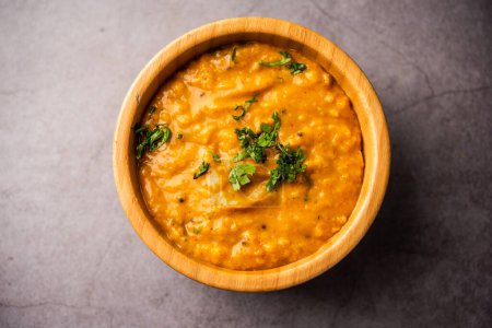 Photo for Khatti Dal is a food from India, a Hyderabadi cuisine, dal made using Masoor or Toor dal - Royalty Free Image