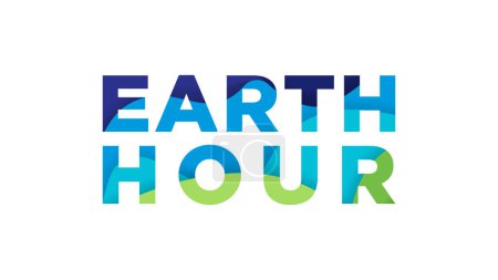 Earth hour with paper cut style background. Earth Hours Minimalist and Modern Background Template
