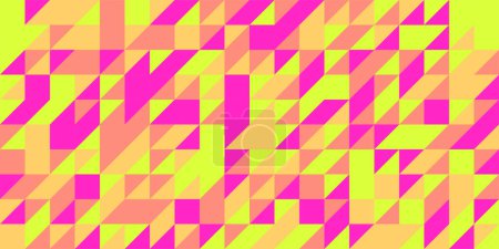 Photo for Abstract Bauhaus geometric background with triangles. Pink, orange, yellow colors. Vector design. - Royalty Free Image