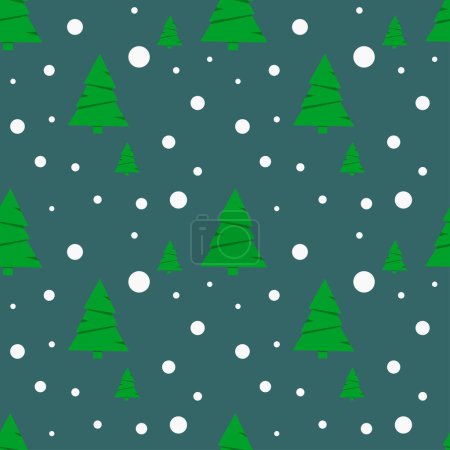Foto de Patrón sin costura del árbol de Navidad con nieve. Diseño vectorial. - Imagen libre de derechos