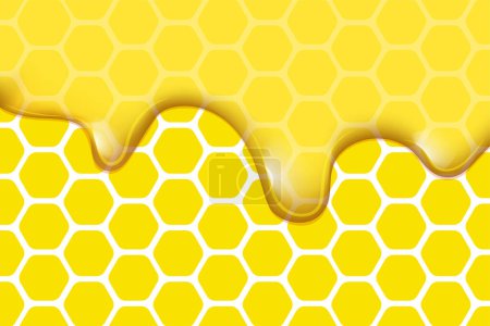 Foto de Fondo de miel líquida con panales. Diseño vectorial. - Imagen libre de derechos