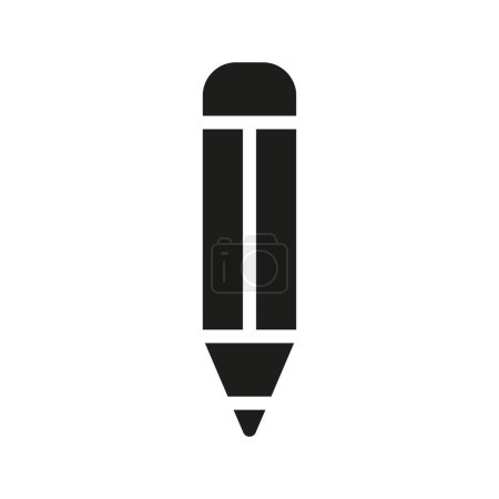 Photo for Illustration vector graphic icon of Pencil. Solid Style Icon. Education Themed Icon. Vector illustration isolated on white background. Perfect for website or application design. - Royalty Free Image