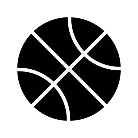 Illustration for Illustration vector graphic icon of Basketball. Solid Style Icon. Sport Themed Icon. Vector illustration isolated on white background. Perfect for website or application design. - Royalty Free Image