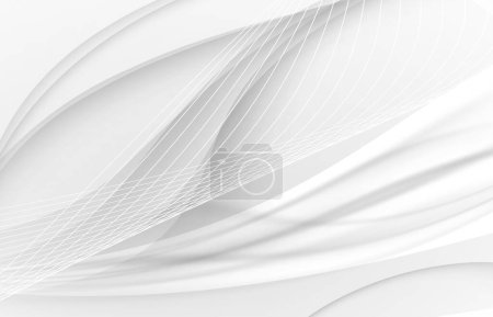 Stretch ceiling decoration pattern. Gray wavy lines on white background
