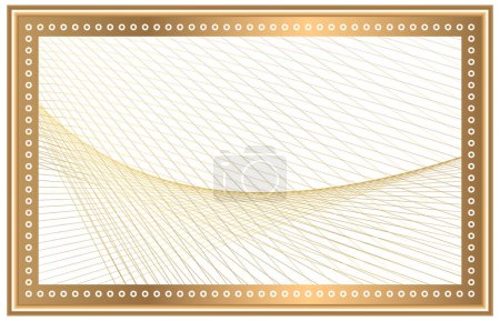 Téléchargez les photos : Stretch ceiling model. Decorative golden yellow frame and wavy lines background - en image libre de droit