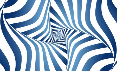 Foto de 3d wallpaper and stretch ceiling decoration image. Bright blue color tunnel pattern. High resolution optical illusion image. - Imagen libre de derechos